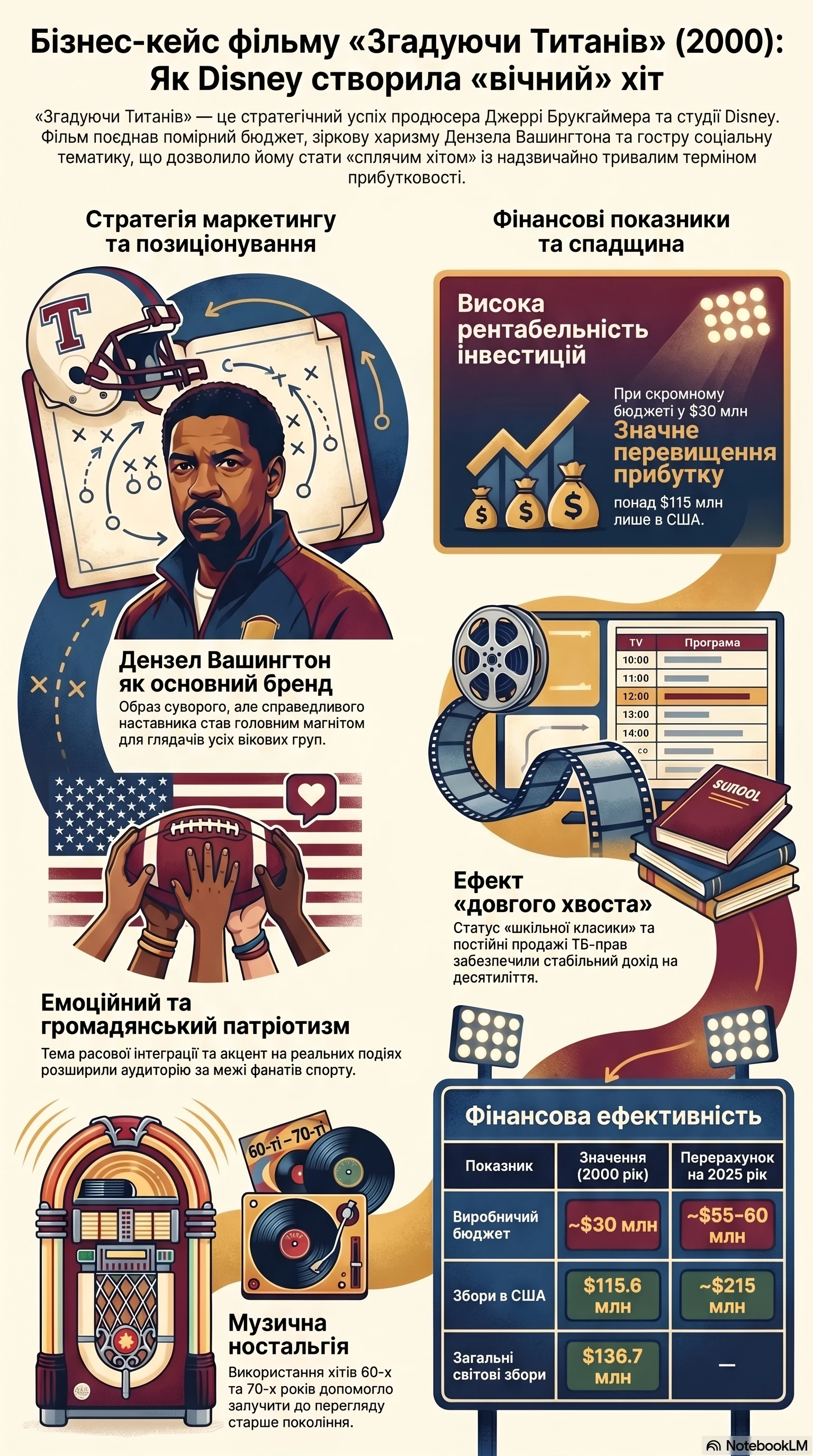 Згадуючи Титанів (2000) — Інфографіка фільму