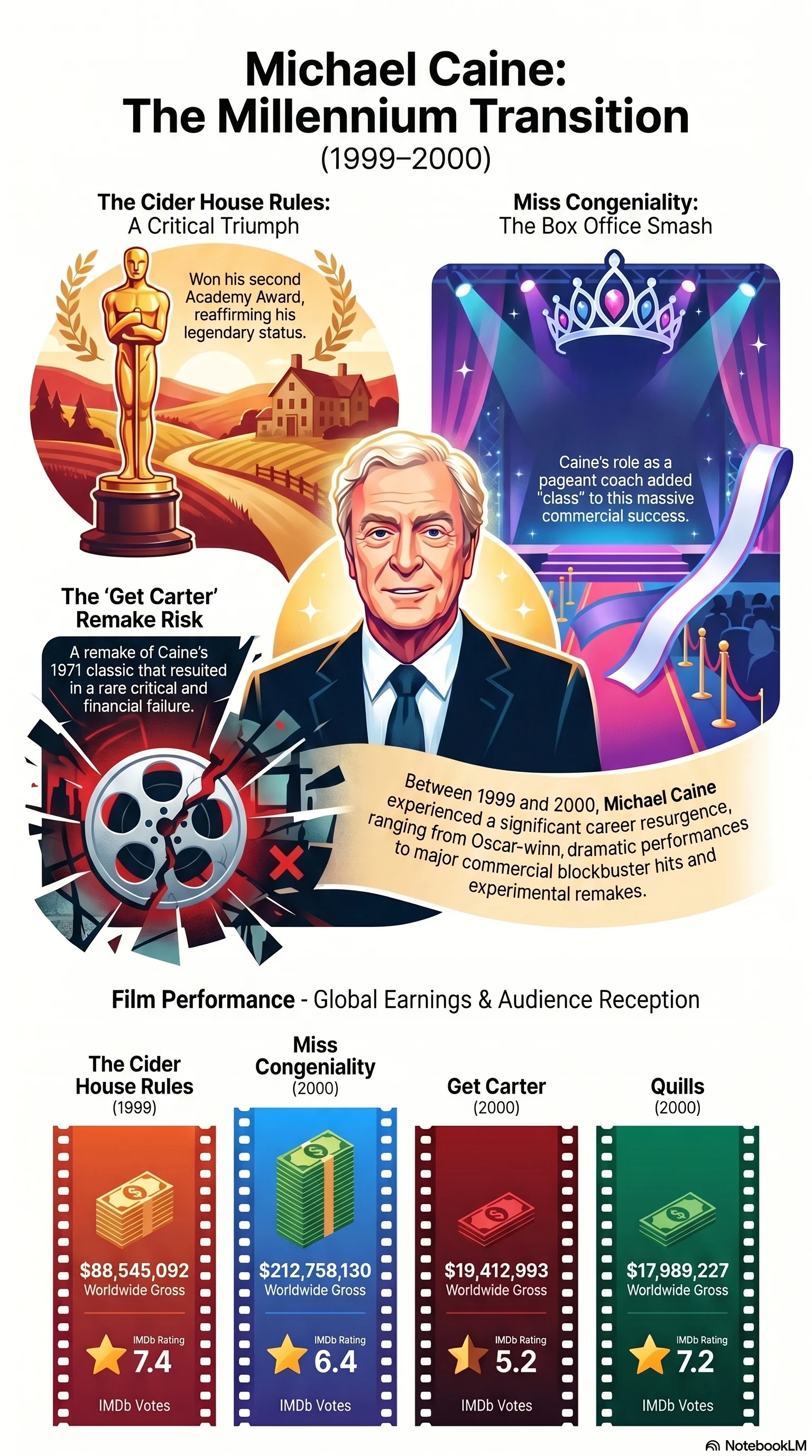 Michael Caine (2000) - career infographic