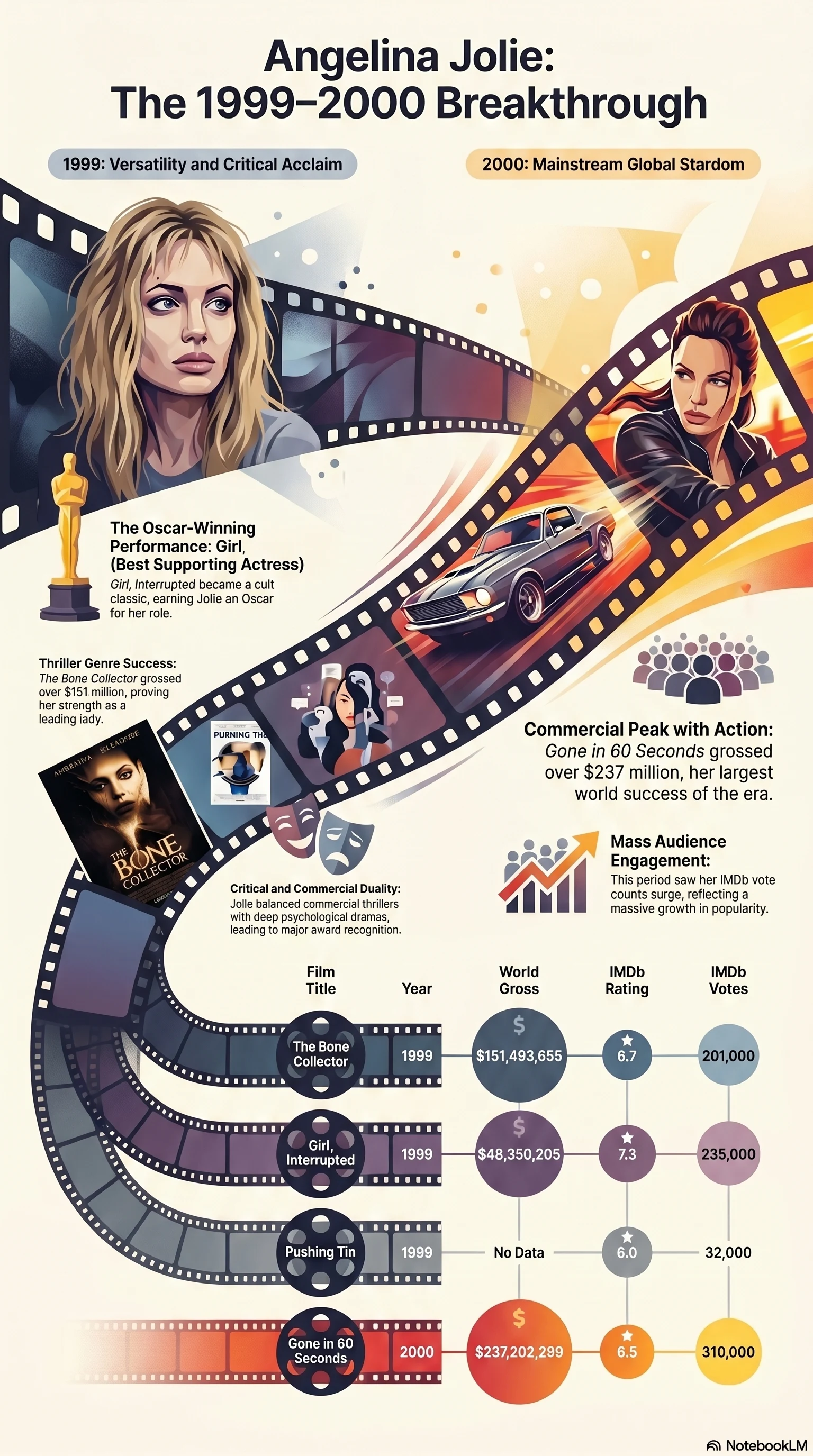 Angelina Jolie (2000) - career infographic