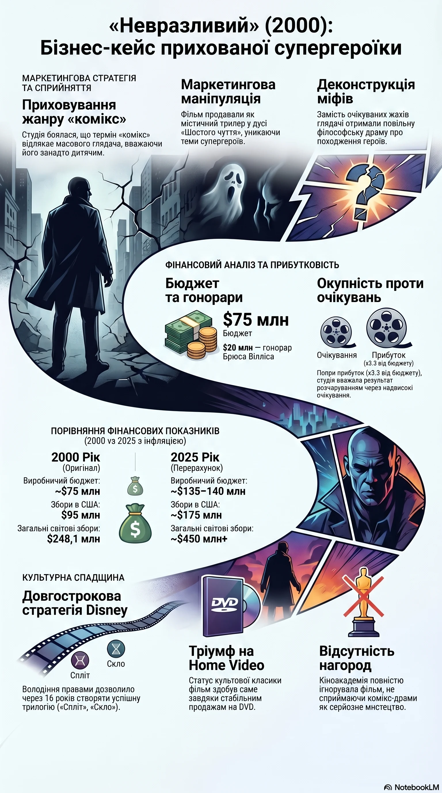 Невразливий (2000) — Інфографіка фільму