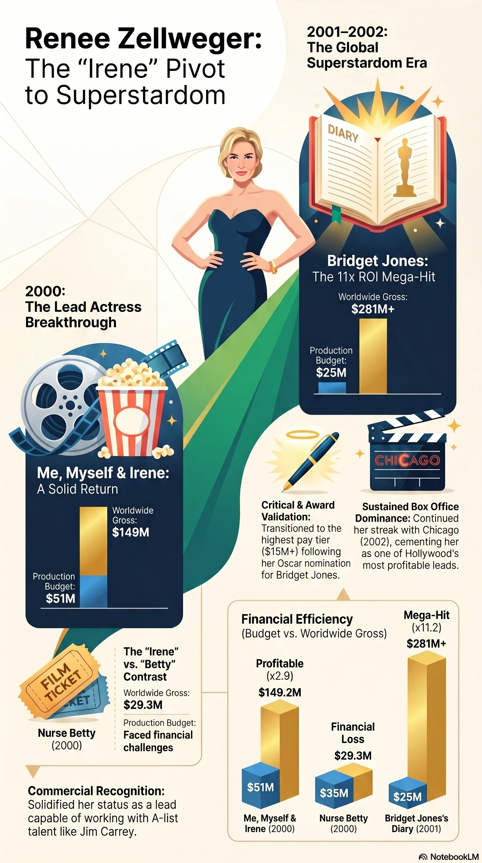 Renée Zellweger (2000) - career infographic