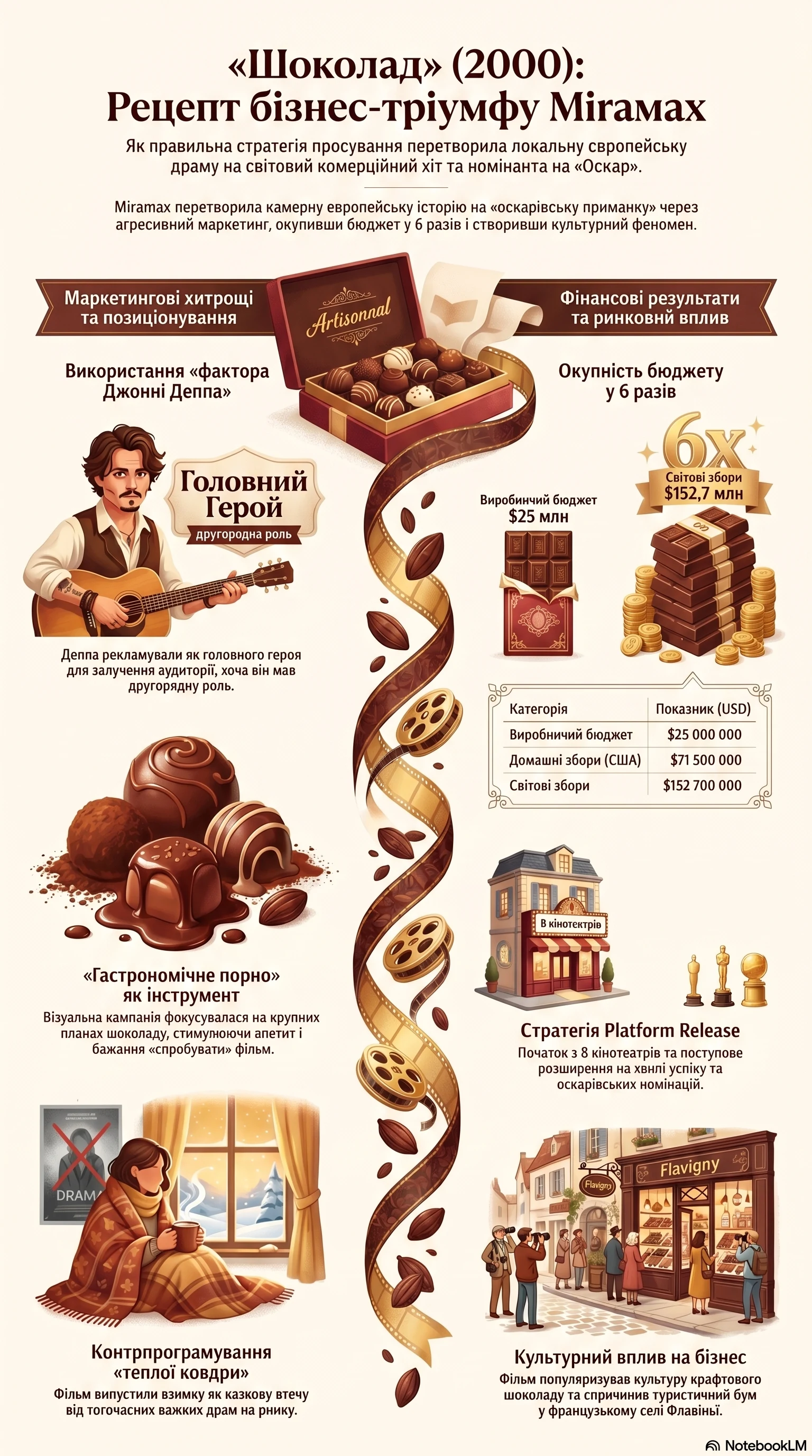 Шоколад (2000) — Інфографіка фільму