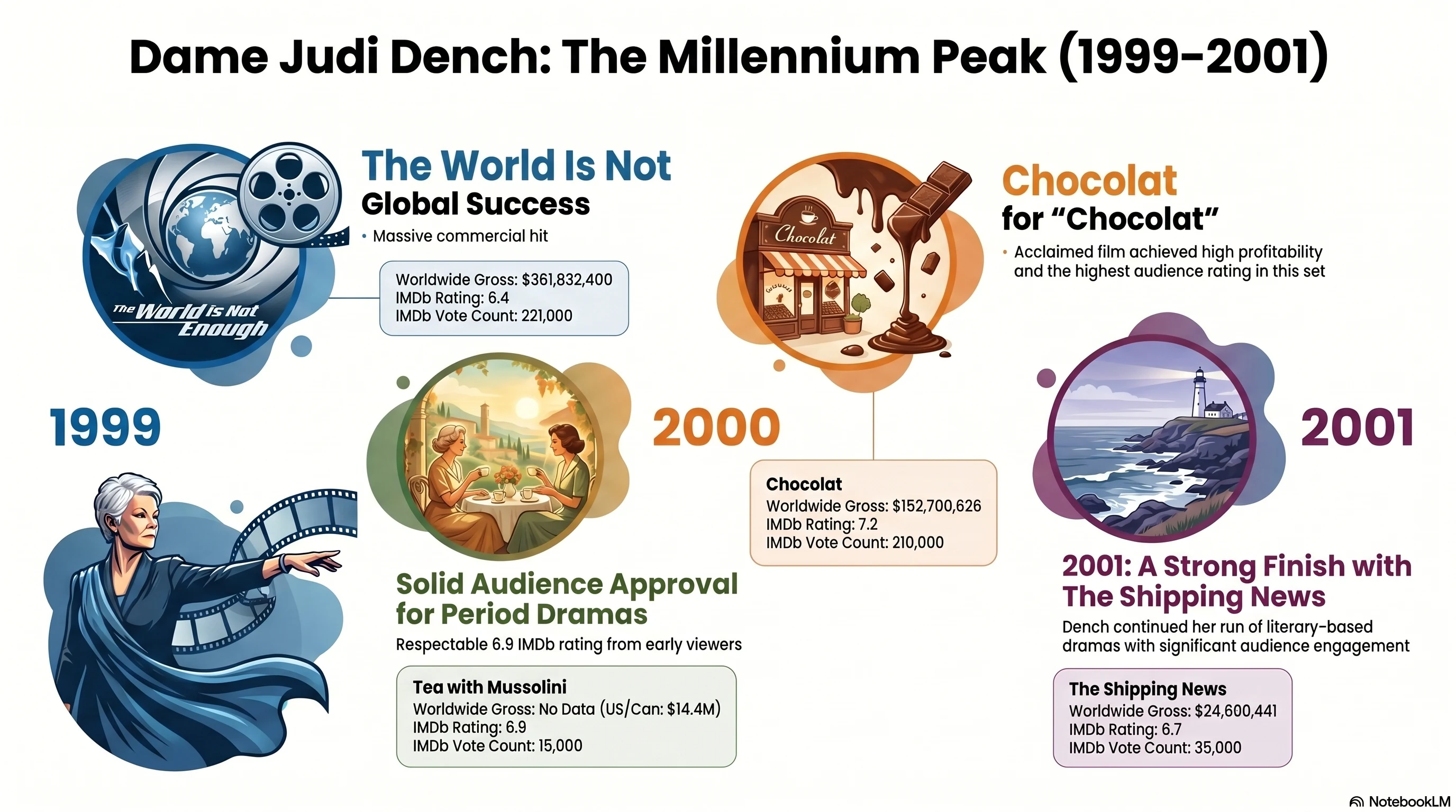 Judi Dench (2000) - career infographic