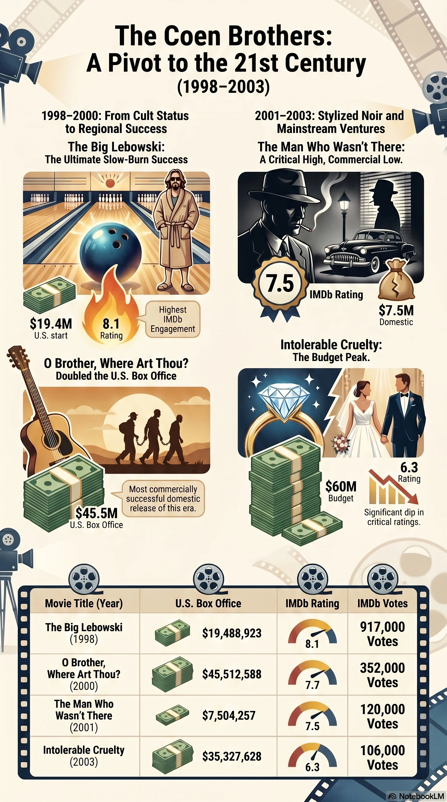 Joel Coen, Ethan Coen (2000) - career infographic