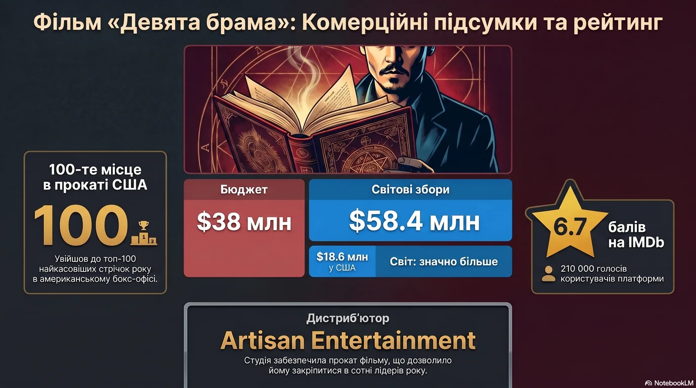 Дев'ята брама (2000) — Оцінки глядачів та касові збори