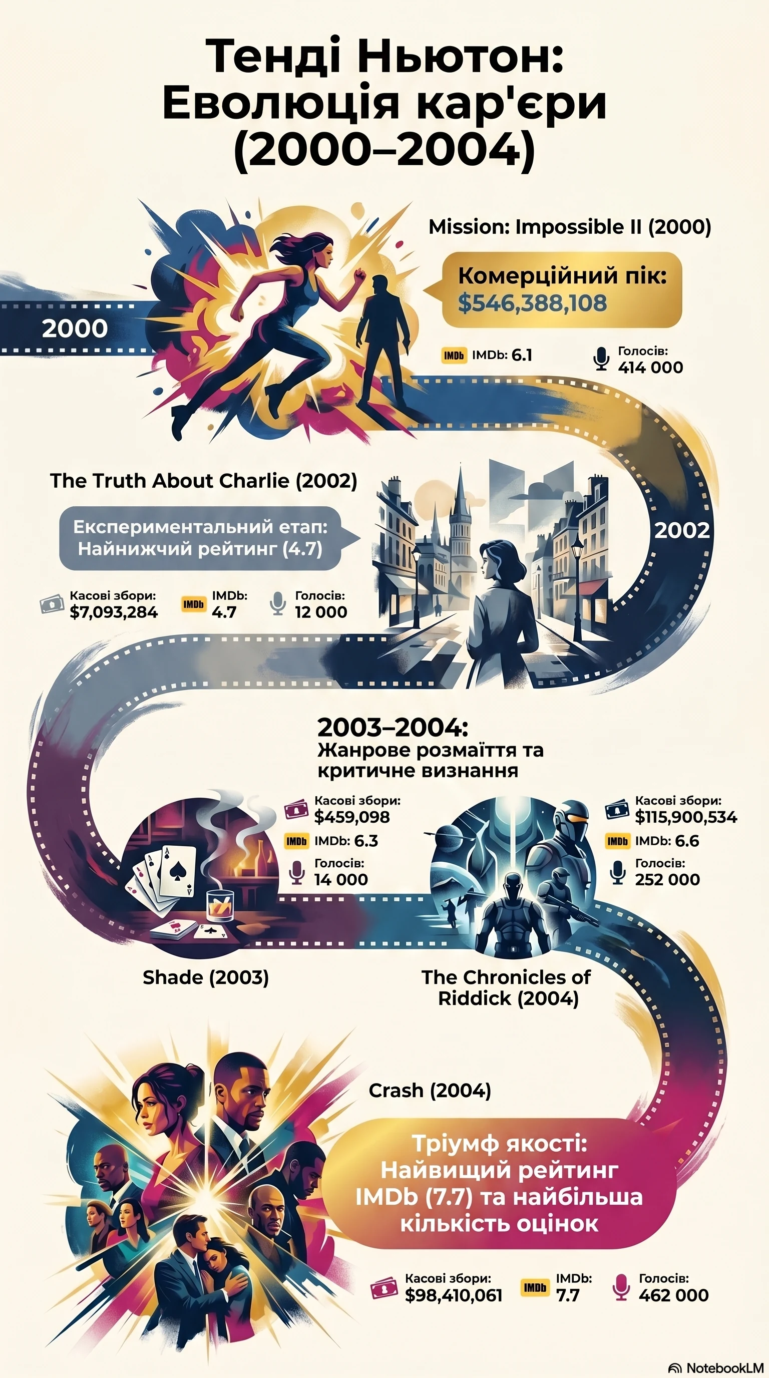 Тандіве Ньютон (2000) - інфографіка кар'єри