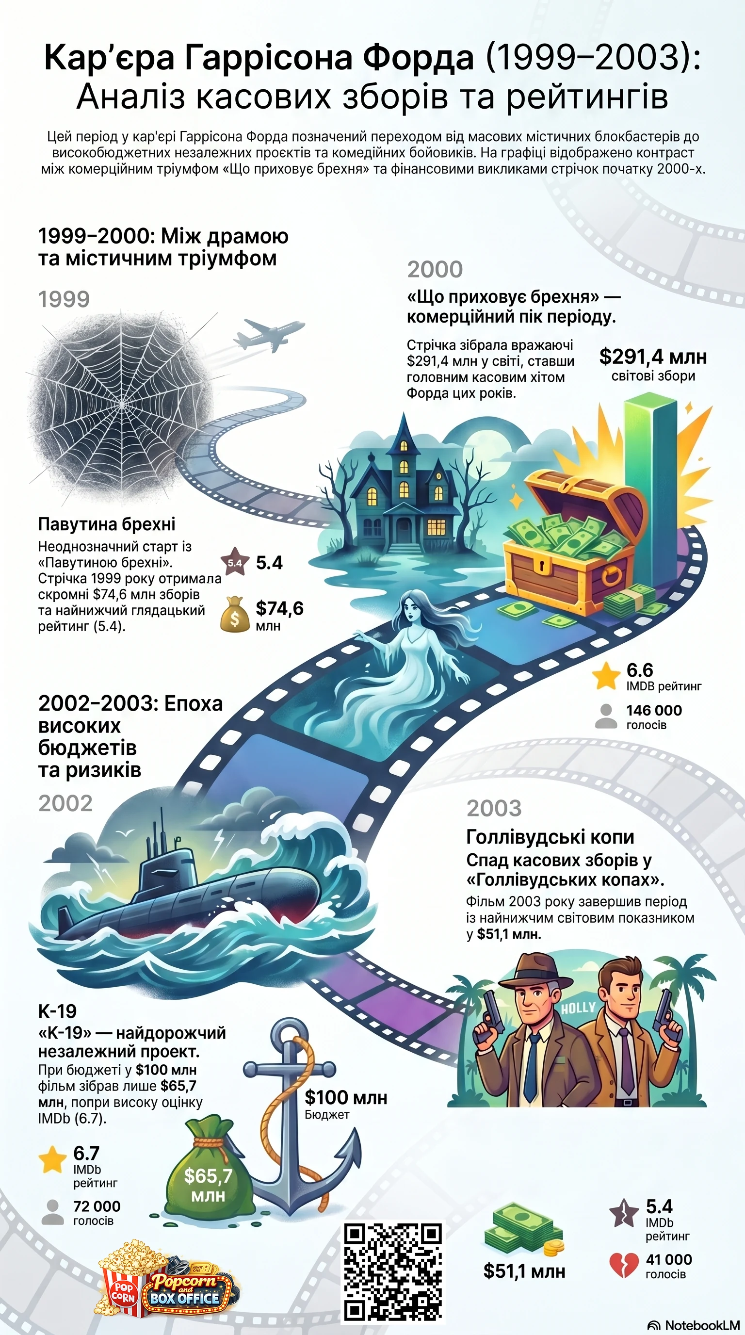 Гаррісон Форд (2000) - інфографіка кар'єри