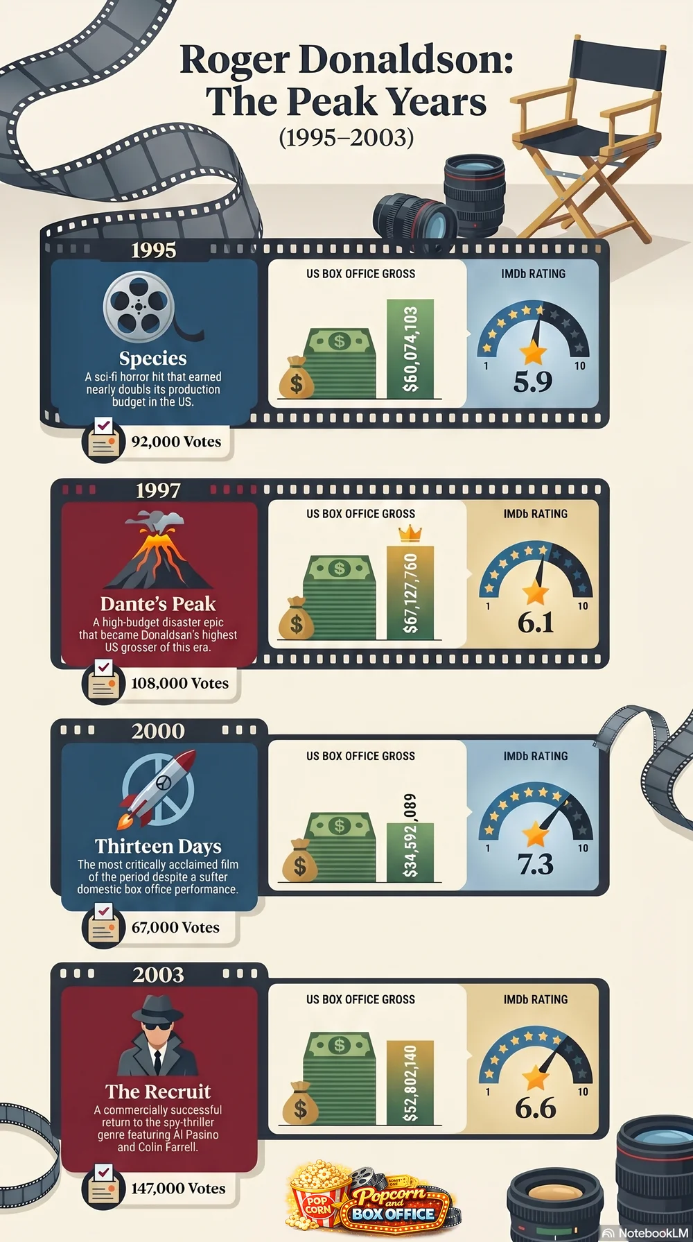 Roger Donaldson (2000) - career infographic