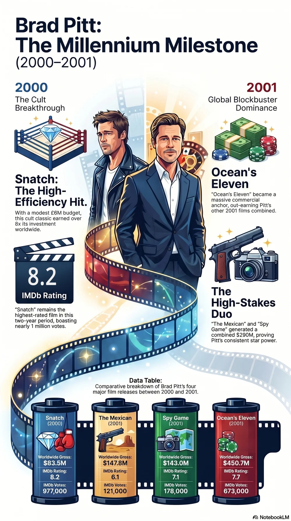 Brad Pitt (2000) - career infographic