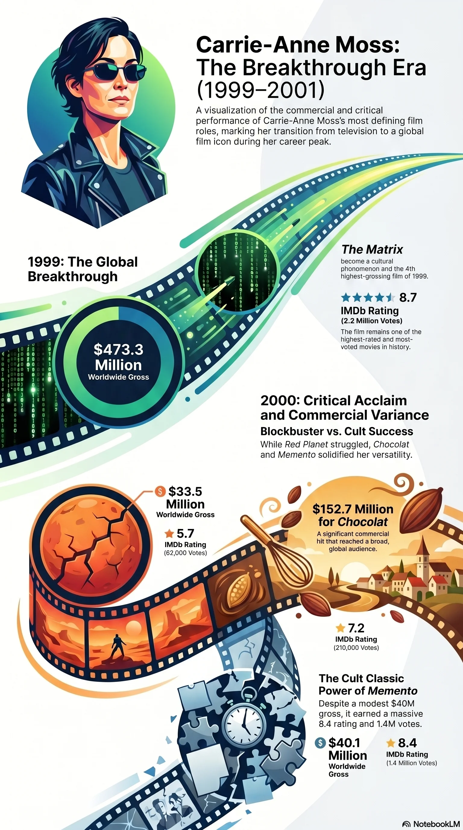 Carrie-Anne Moss (2000) - career infographic
