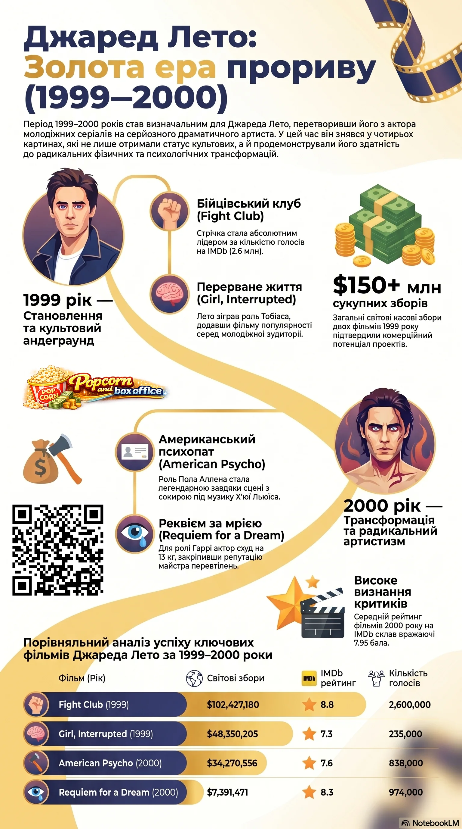 Джаред Лето (2000) - інфографіка кар'єри