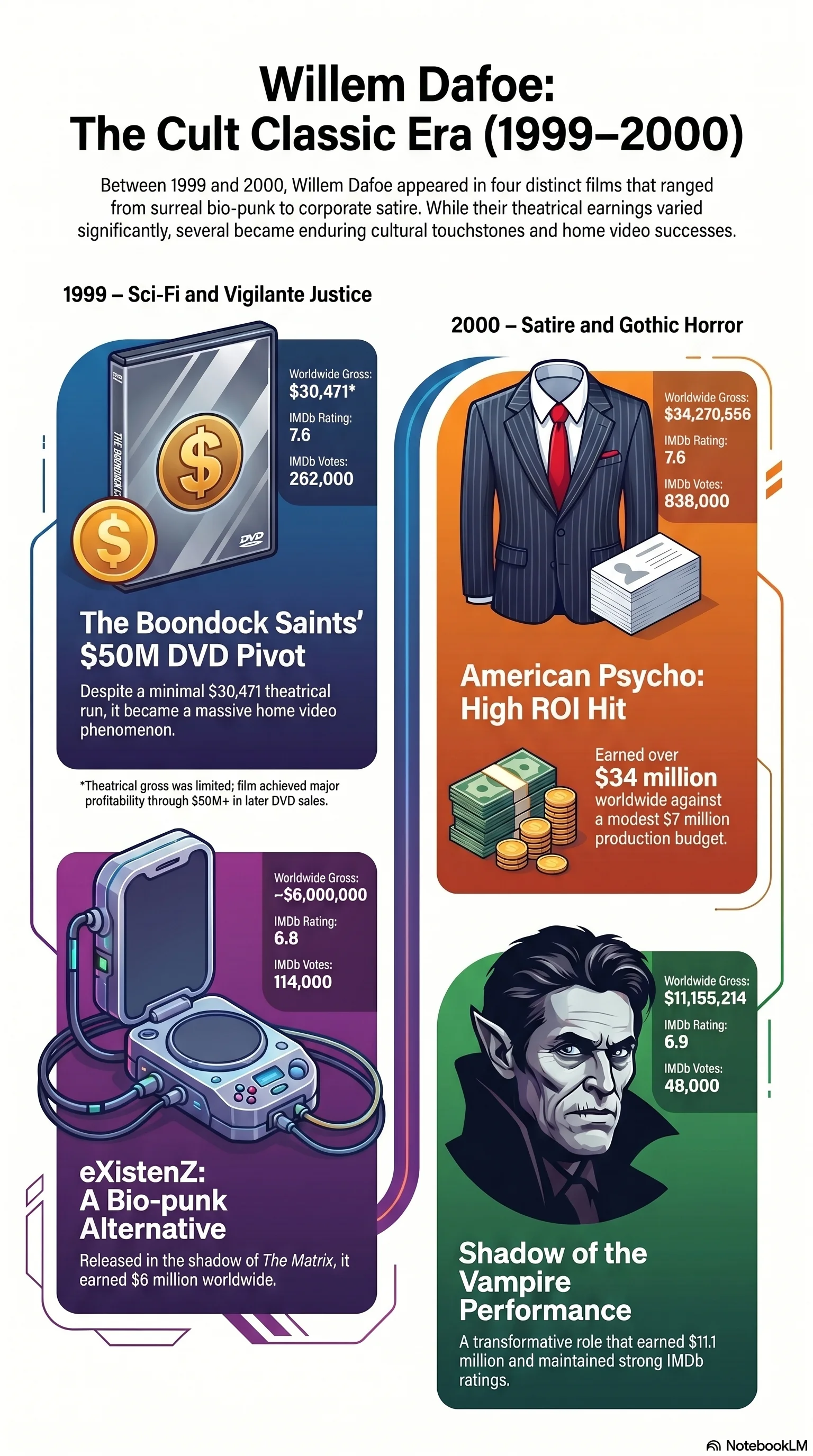 Willem Dafoe (2000) - career infographic