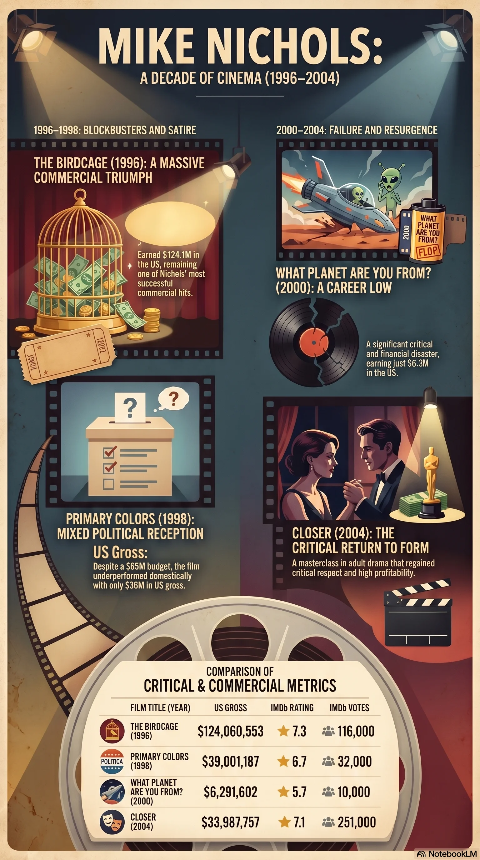 Mike Nichols (2000) - career infographic