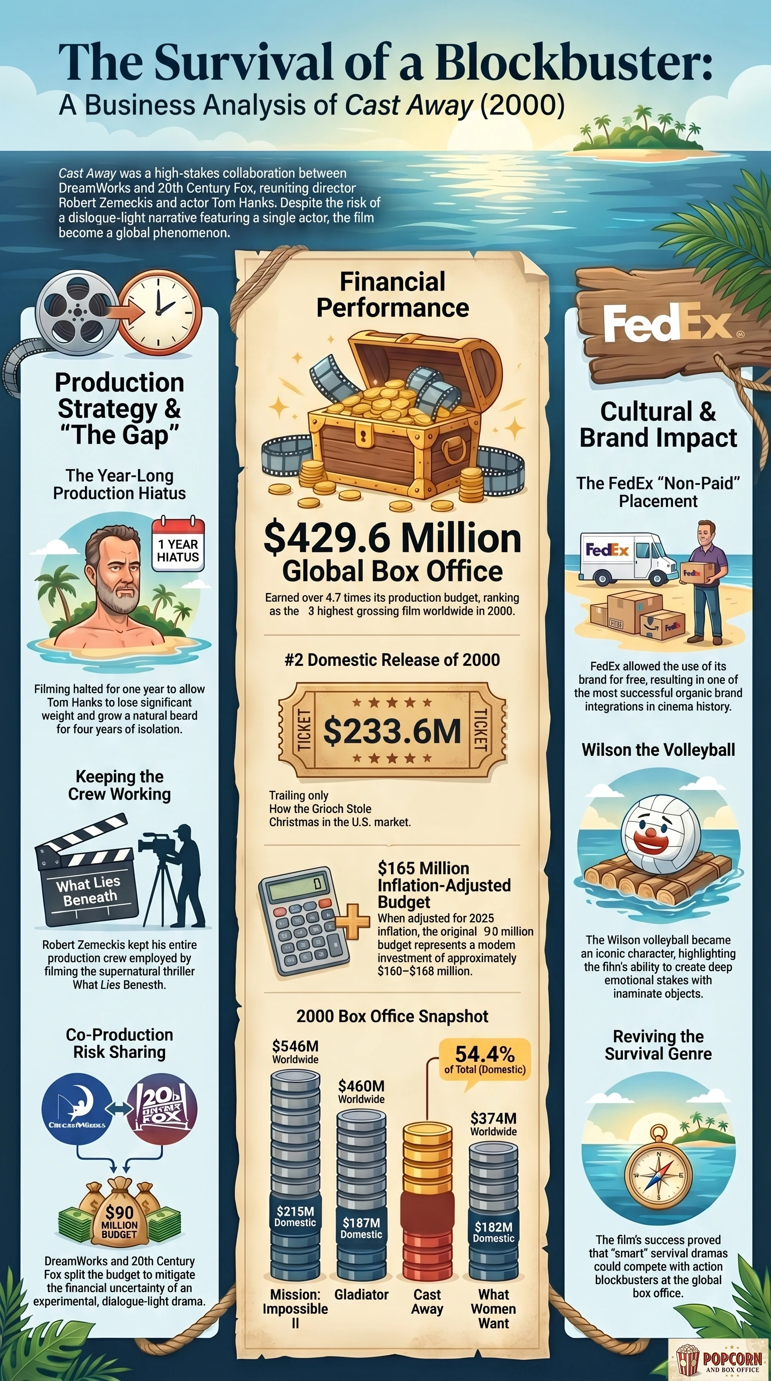 Cast Away (2000) — Movie Infographic
