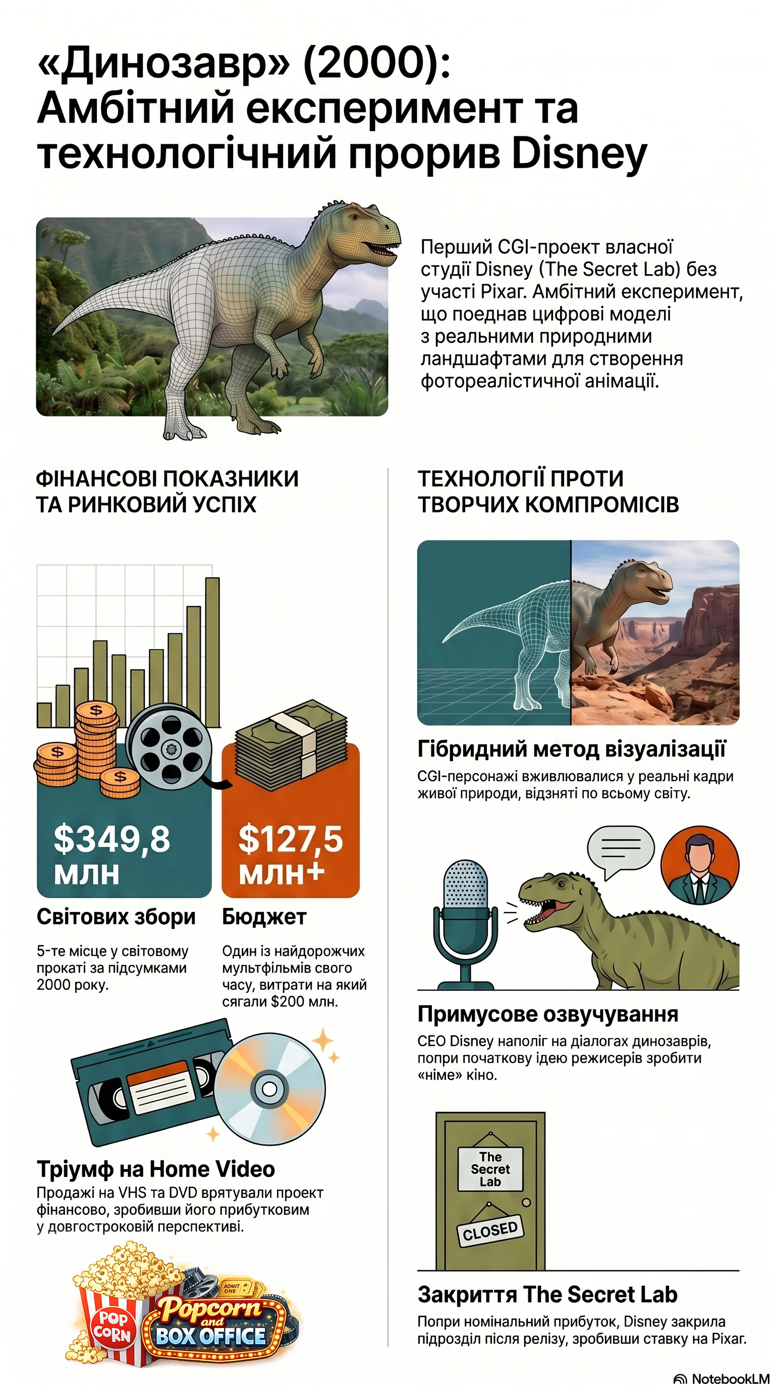Динозавр (2000) — Інфографіка фільму
